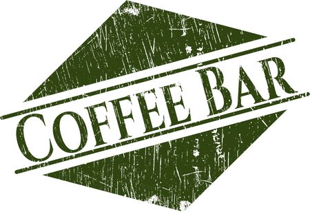Coffee Bar rubber grunge stamp