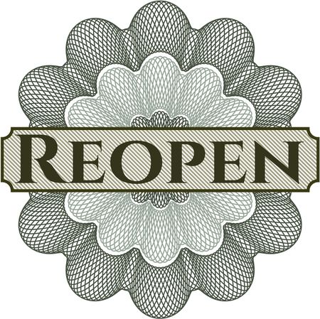 Reopen written inside rosette