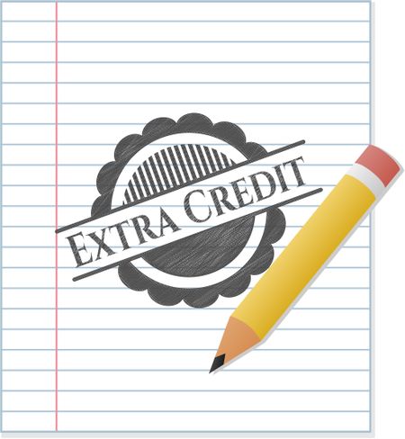 Extra Credit emblem with pencil effect