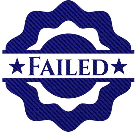 Failed emblem with denim texture
