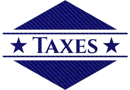Taxes emblem with denim texture