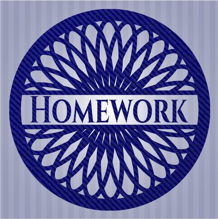 Homework emblem with jean background