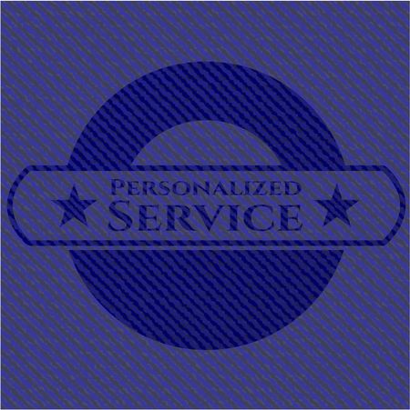 Personalized Service emblem with jean background