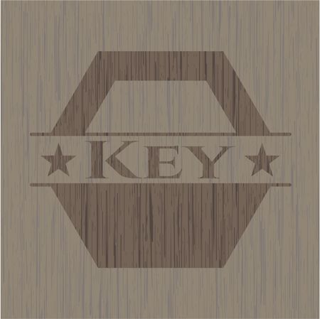 Key retro wooden emblem