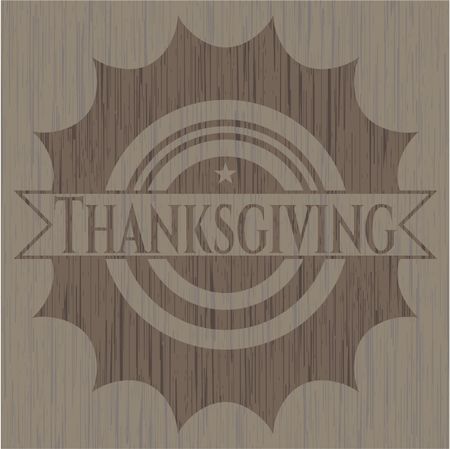 Thanksgiving vintage wood emblem