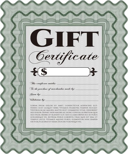 Modern gift certificate template. 