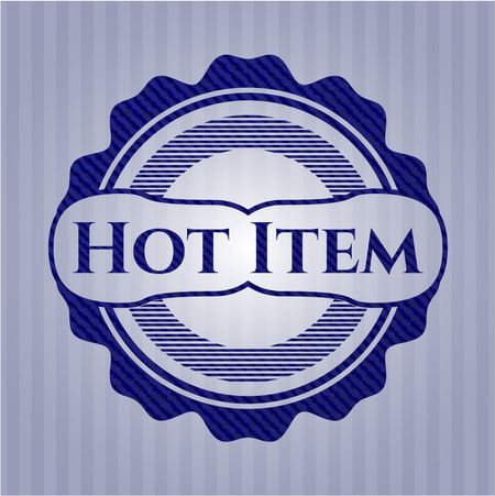 Hot Item jean or denim emblem or badge background
