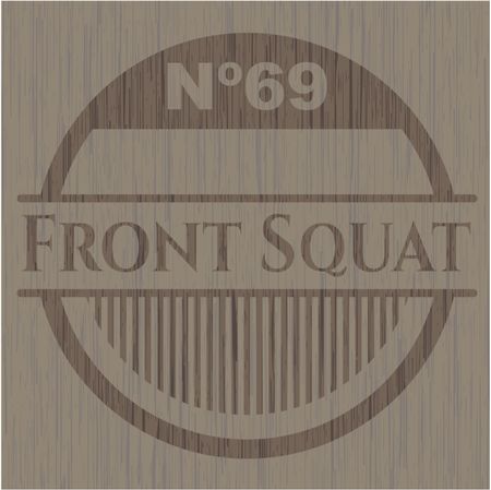 Front Squat retro style wooden emblem