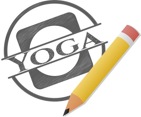 Yoga draw with pencil effect