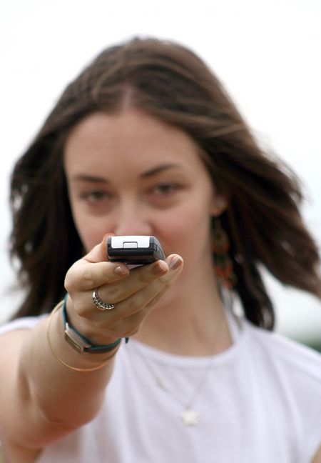 casual girl sending an sms