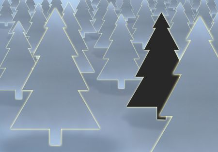 Christmas Card - Group of Trees