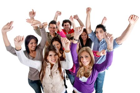Successful group of people isolated over a white background