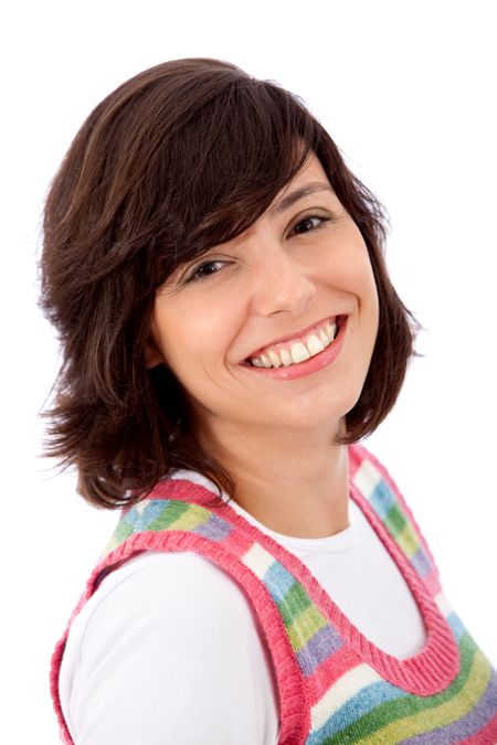 happy-woman-portrait-isolated-white-background-45335743 Happy woman portrait isolated over a white background