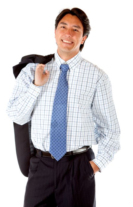 Confident business man isolated over a white background