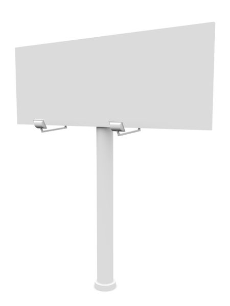 Big billboard with lights isolated over a white background