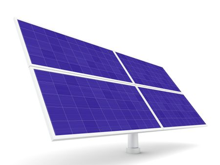 Solar panel isolated over a white background