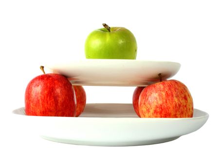 apples on plates