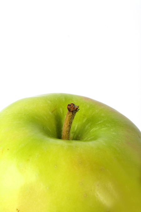 green apple close up with space for writing on top