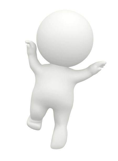 Happy 3D man figure isolated over a white background