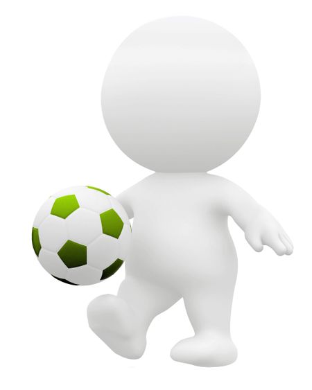 3D soccer player isolated over a whte background