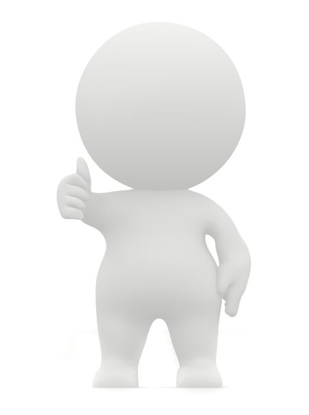 3D man with thumbs-up isolate over a white background