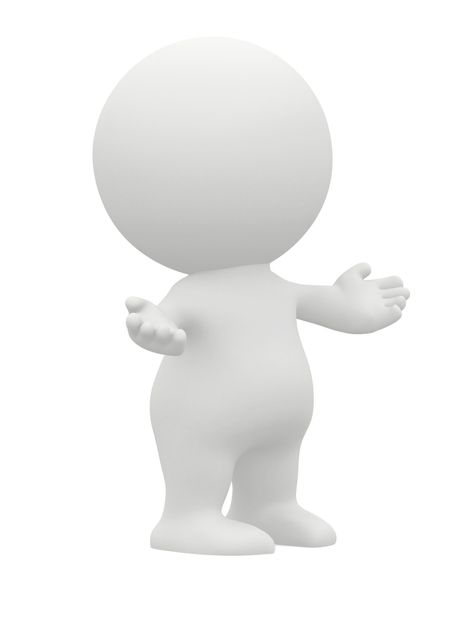3D man with arms opened isolated over a white background