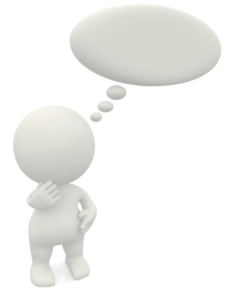 3D man with a talk bubble isolated over a white background