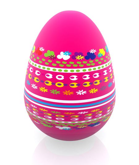 3D easter egg isolated over a white background