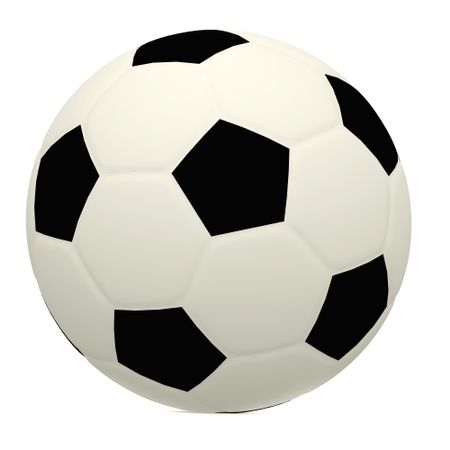 3D black and white football isolated - sports concepts