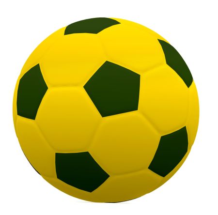 3D green and yellow football isolated - sports concepts
