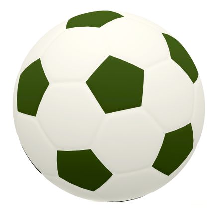3D green and white soccer ball isolated - sports concepts