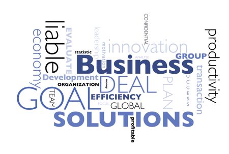 Business concepts poster isolated over a white background