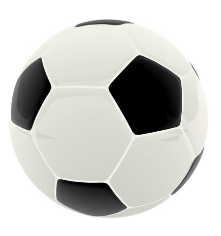 3D black and white football isolated - sports concepts