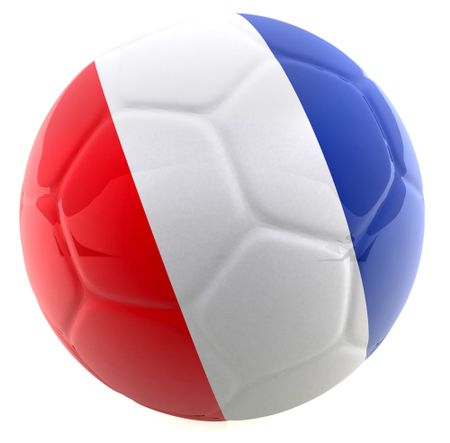 3D football with the flag of France - isolated over a white background