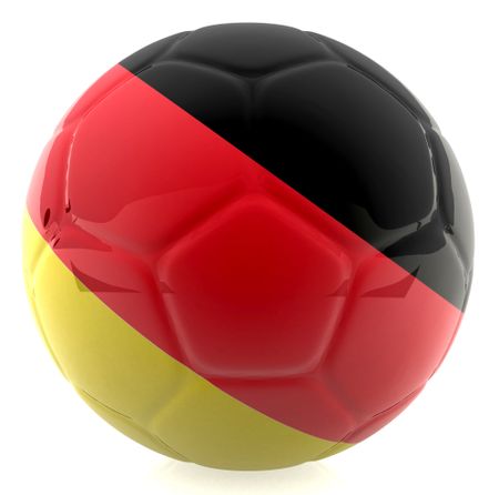 3D football with the flag of Germany - isolated over a white background