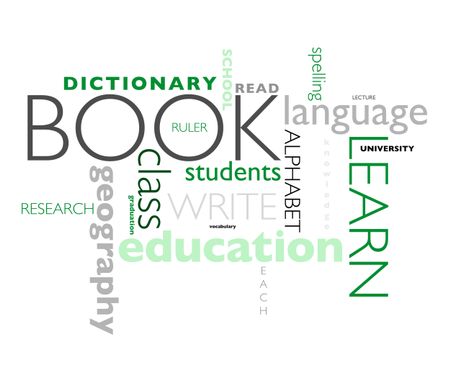 Poster with words related to education isolated over a white background