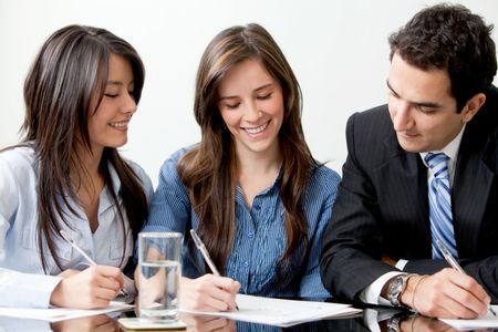 Group of people in a business meeting at the office