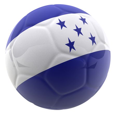 3D football with the flag of Honduras - isolated over a white background