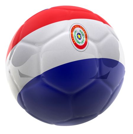 3D football with the flag of Paraguay - isolated over a white background