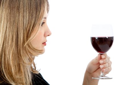 beautiful-drinking-woman-glass-wine-isolated-48017125 Beautiful drinking woman with a glass of wine isolated over white