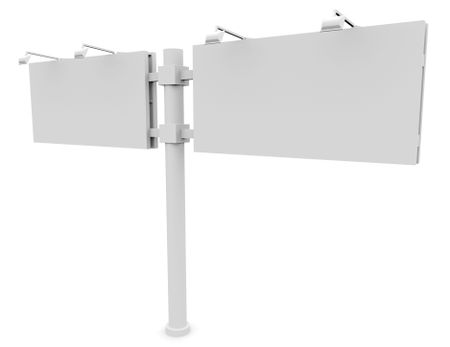 3d rendered illustration of a white blank sign