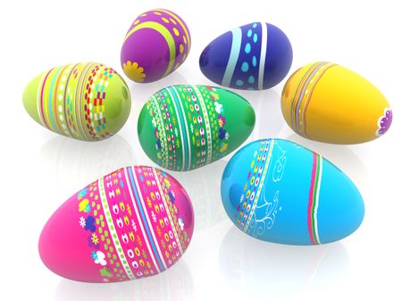 Illustration of easter eggs isolated over a white background