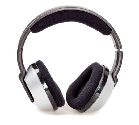 Big headphones isolated over a white background