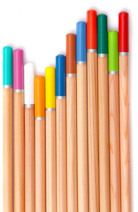 Color pencils isolated over a white background