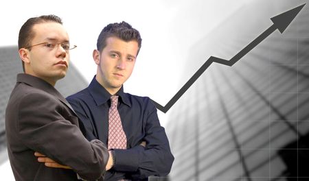 business team with graph and corporate background