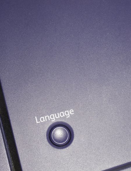 Language button on photocopier