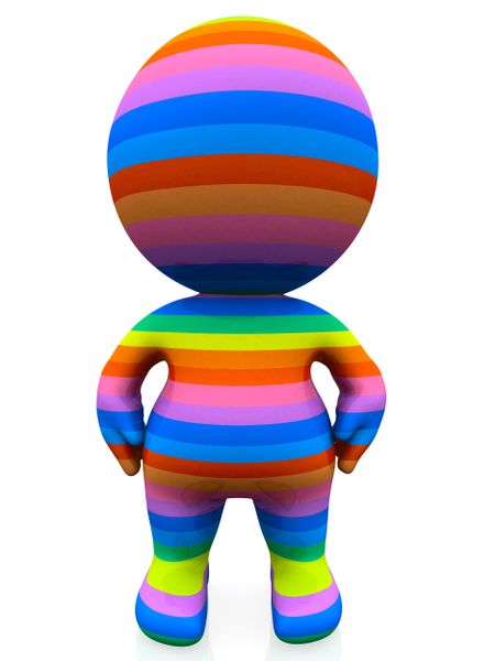 3D rainbow man isolated over a white background