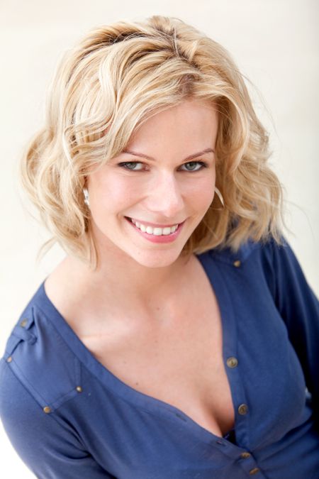 Beautiful woman portrait smiling and looking happy