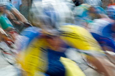 Bicycle racer in motion