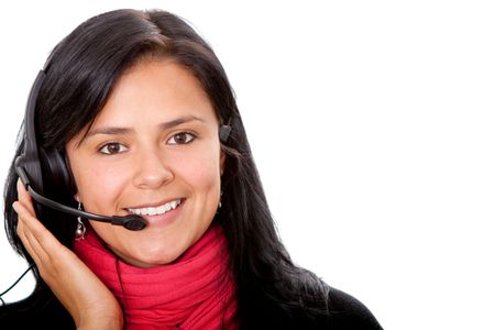 Beautiful woman wearing a headset - Business concepts